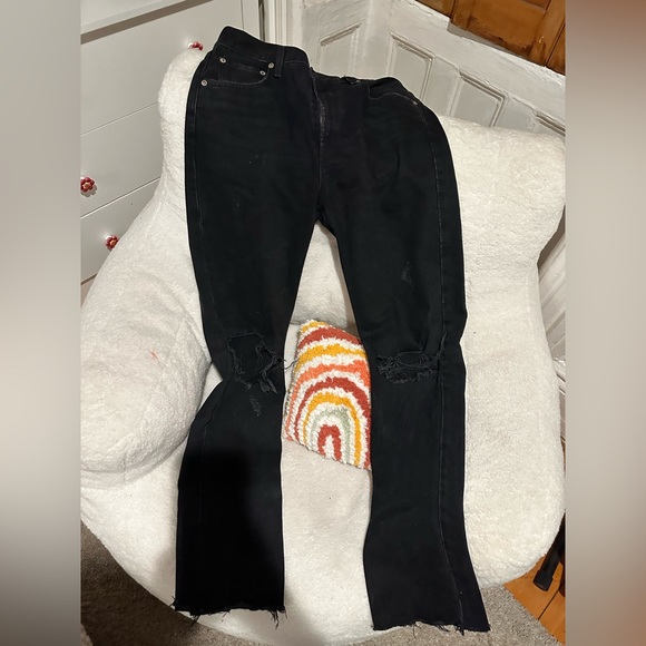 AGOLDE Mid-Rise Straight Leg Ripped Jeans - Picture 2 of 5